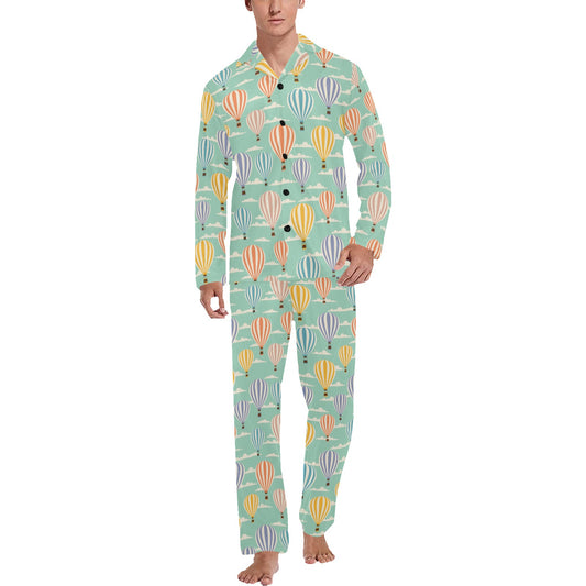 Ballon Pattern Print Design 01 Men's Long Pajama Set