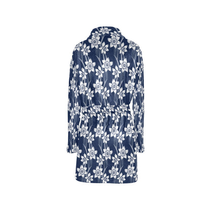 Daffodils Pattern Print Design DF09 Women's Fleece Robe