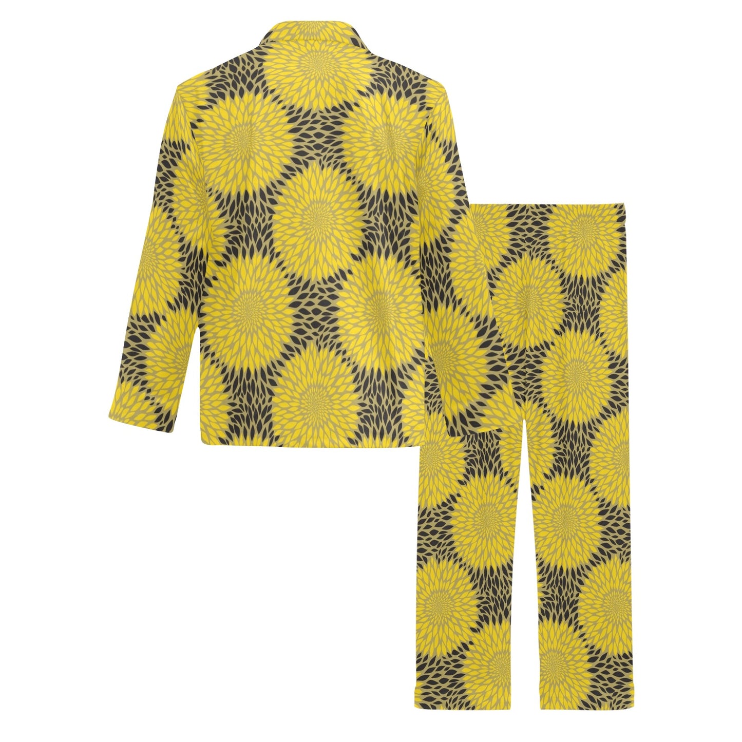 Sunflower Pattern Print Design SF06 Men's Long Pajama Set