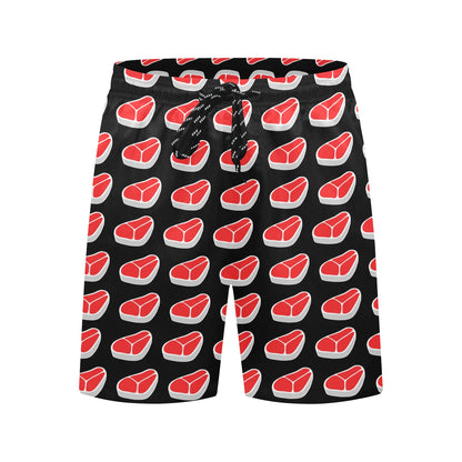 Steak Print Design LKS303 Men's Swim Trunks Beach Shorts