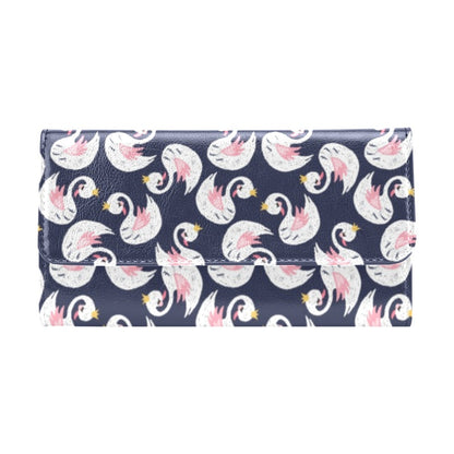 Swan Print Design LKS403 Women's Trifold Wallet
