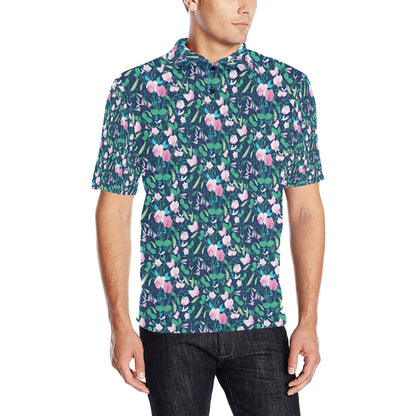 Sweet Pea Print Design LKS303 Men Polo Shirt