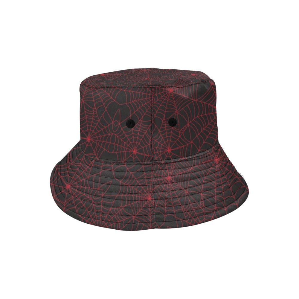 Spider Web Red Print Design LKS302 Unisex Bucket Hat
