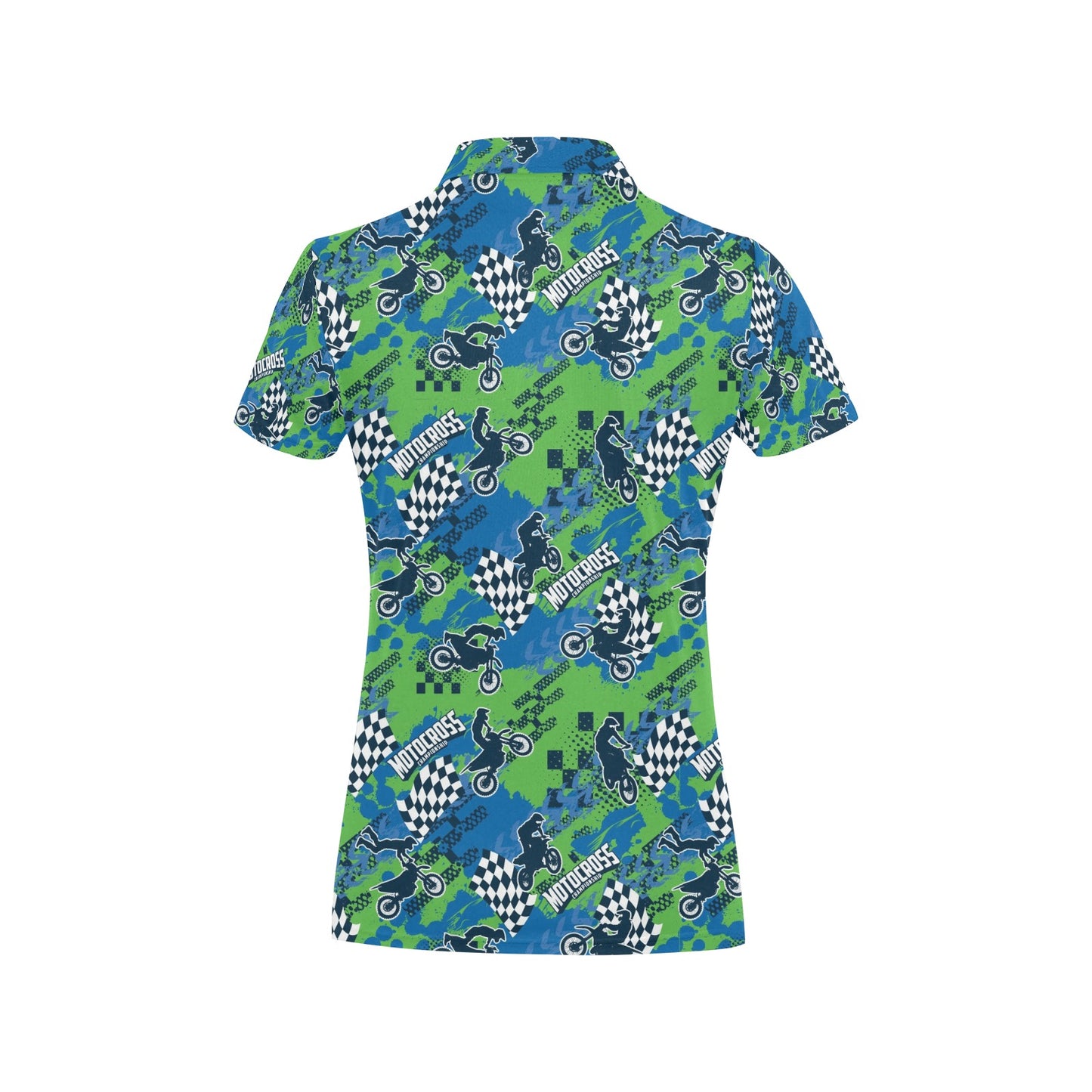 Motocross Pattern Print Design 04 Women's Polo Shirt