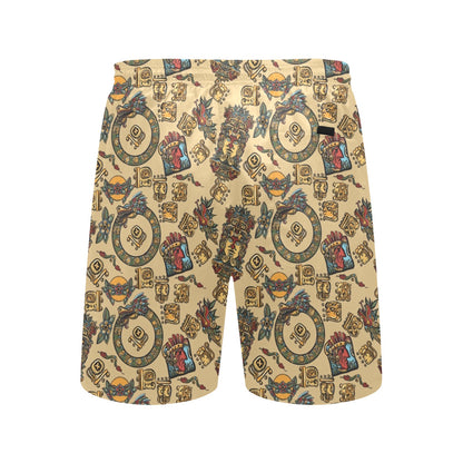 Totem Print Design LKS305 Men's Swim Trunks Beach Shorts