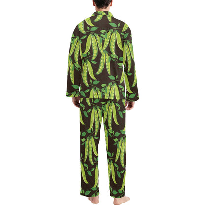 Peas Pattern Print Design A03 Men's Long Pajama Set