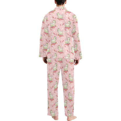 Bichons Frise Pattern Print Design 01 Men's Long Pajama Set