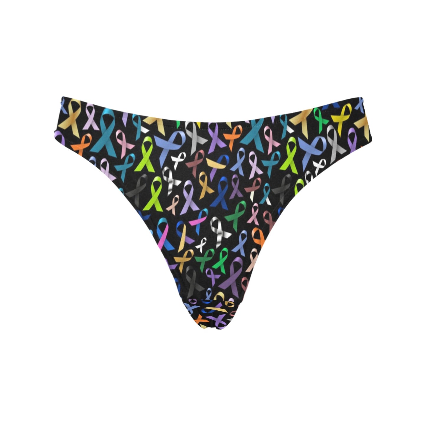 Breast Cancer Awareness Colorful Print Women's Thongs