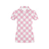 Gingham Pink Pattern Print Design 02 Women's Polo Shirt