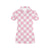 Gingham Pink Pattern Print Design 02 Women's Polo Shirt