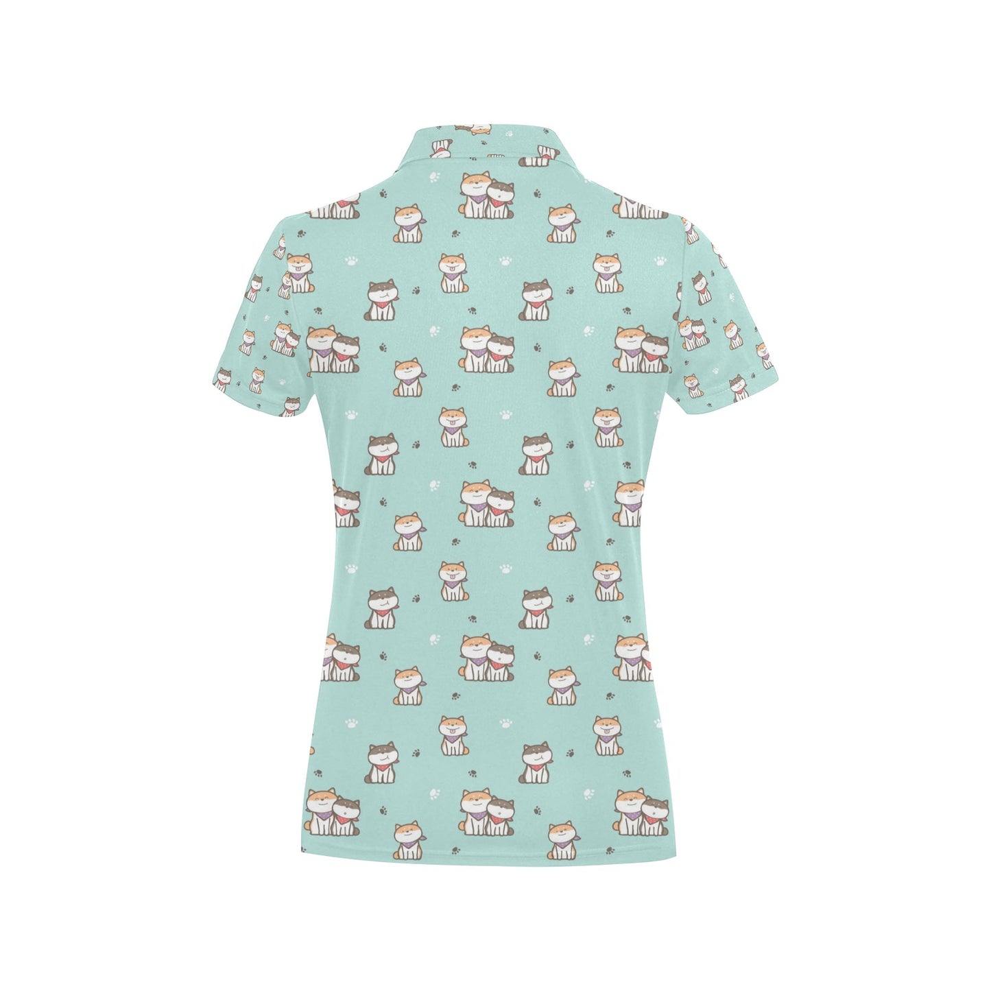 Shiba Inu Print Design LKS302 Women's Polo Shirt