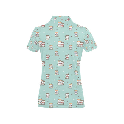 Shiba Inu Print Design LKS302 Women's Polo Shirt