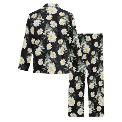 Daisy Pattern Print Design DS07 Men's Long Pajama Set