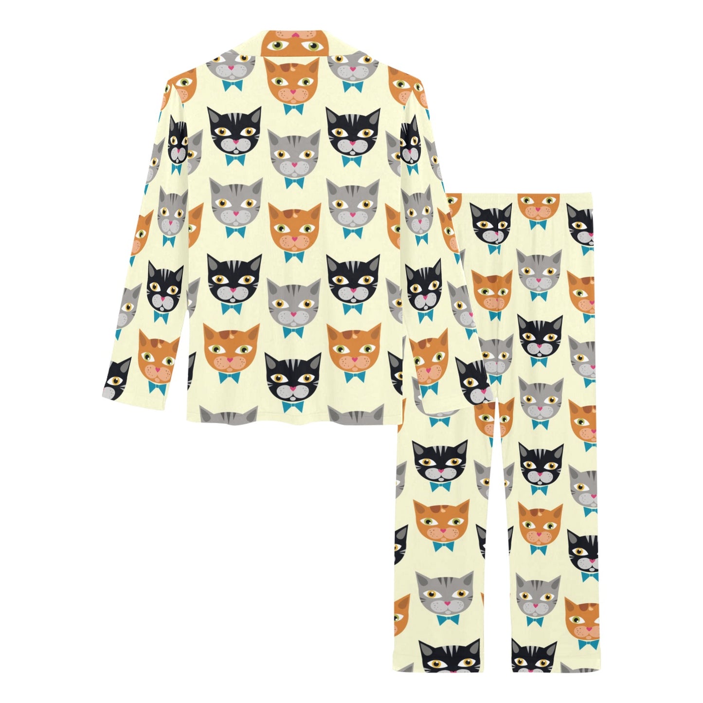 Cat Pattern Print Design 05 Women's Long Pajama Set
