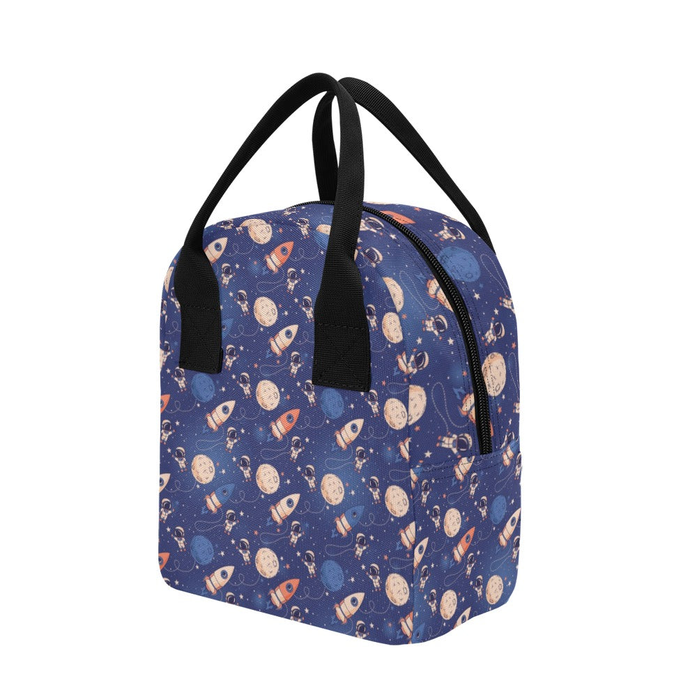 Space Astronaut Rocket Print Design LKS304 Insulated Lunch Bag
