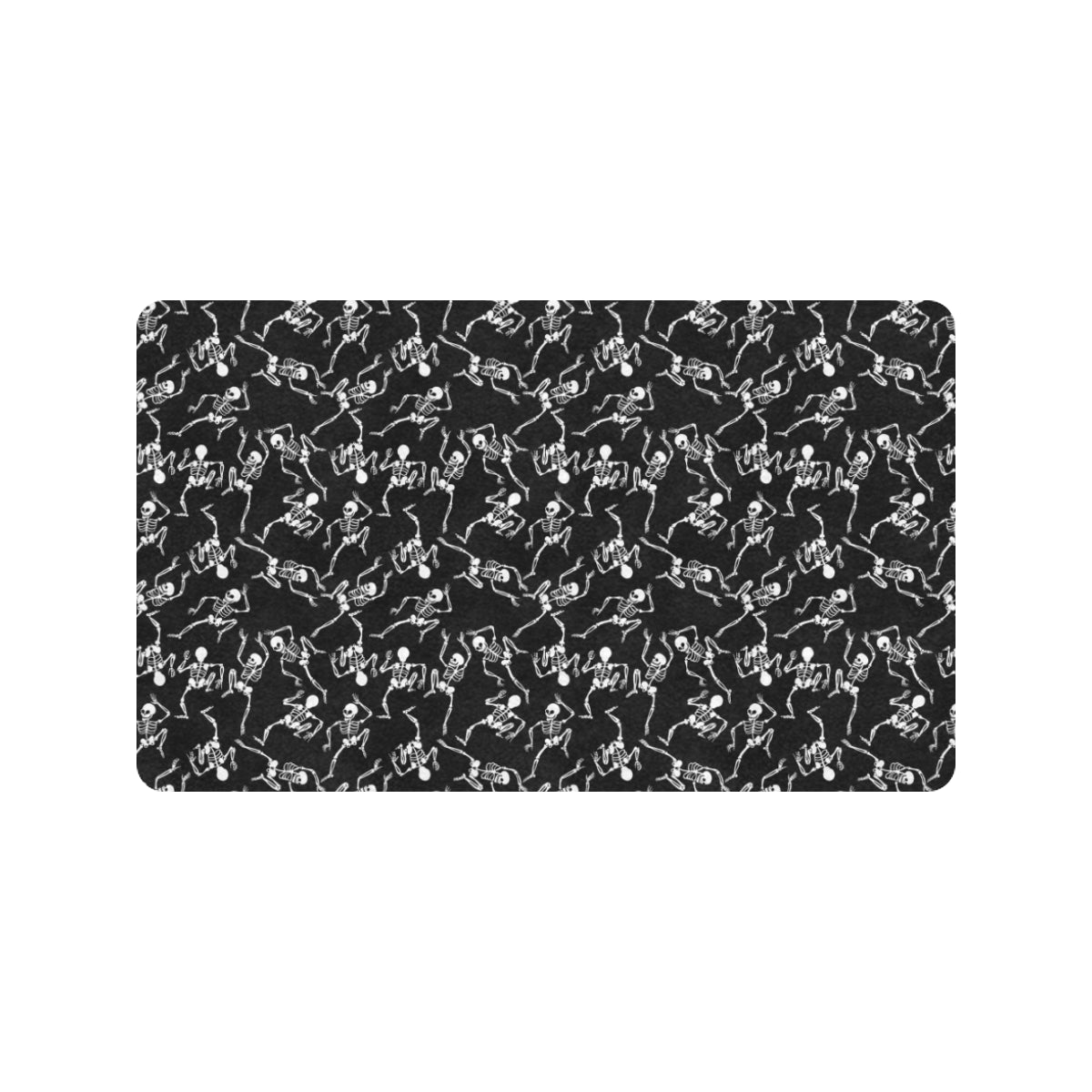 Skeleton Style Print Rubber Doormat