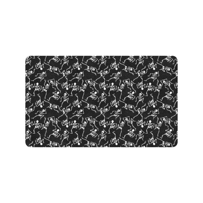 Skeleton Style Print Rubber Doormat