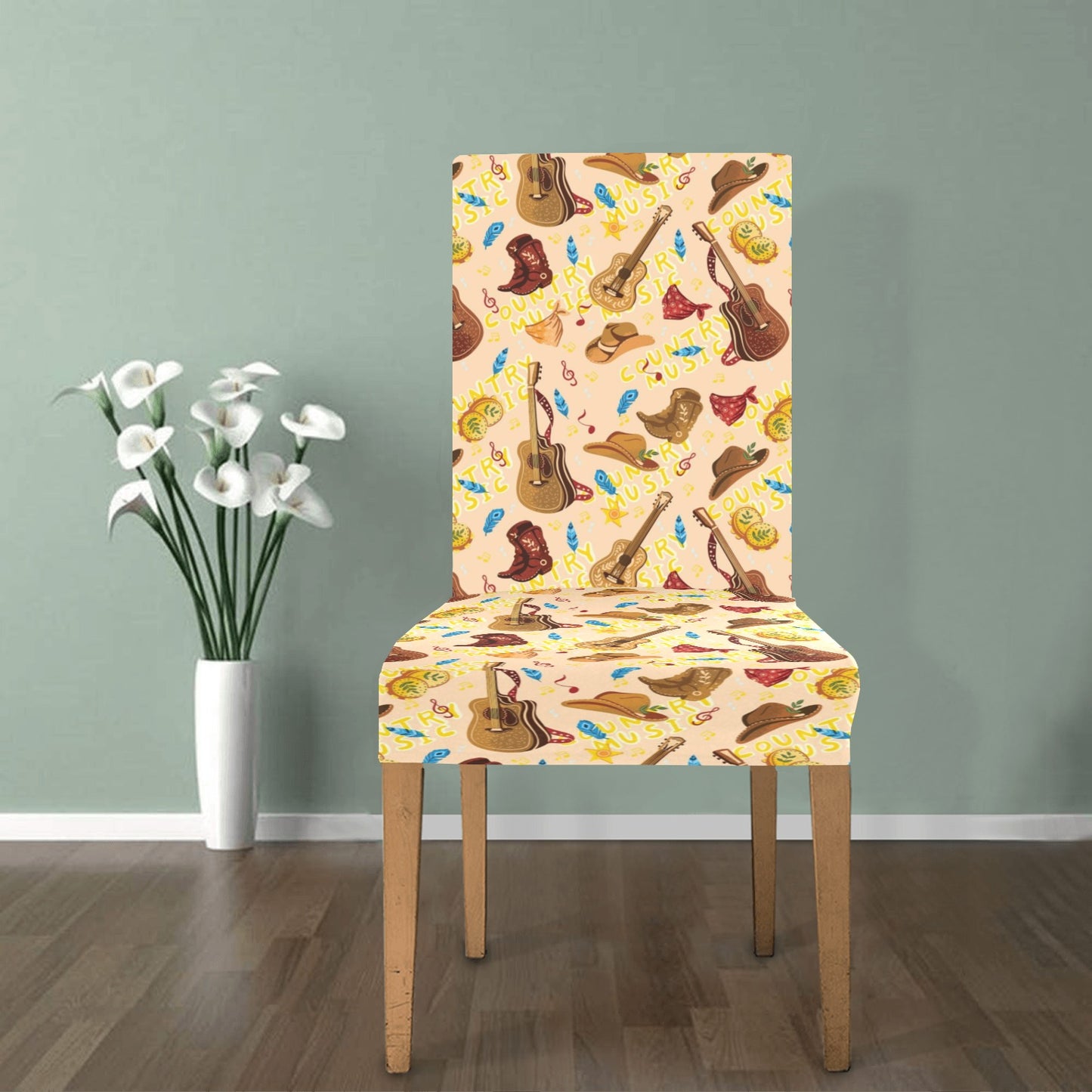 Western Lifestyle Print Design LKS303 Dining Chair Slipcover