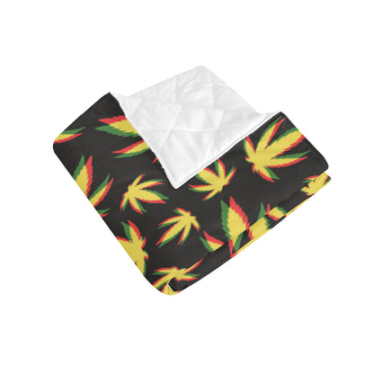 Pot Leaf Pattern Print Design A02 Premium Quilt