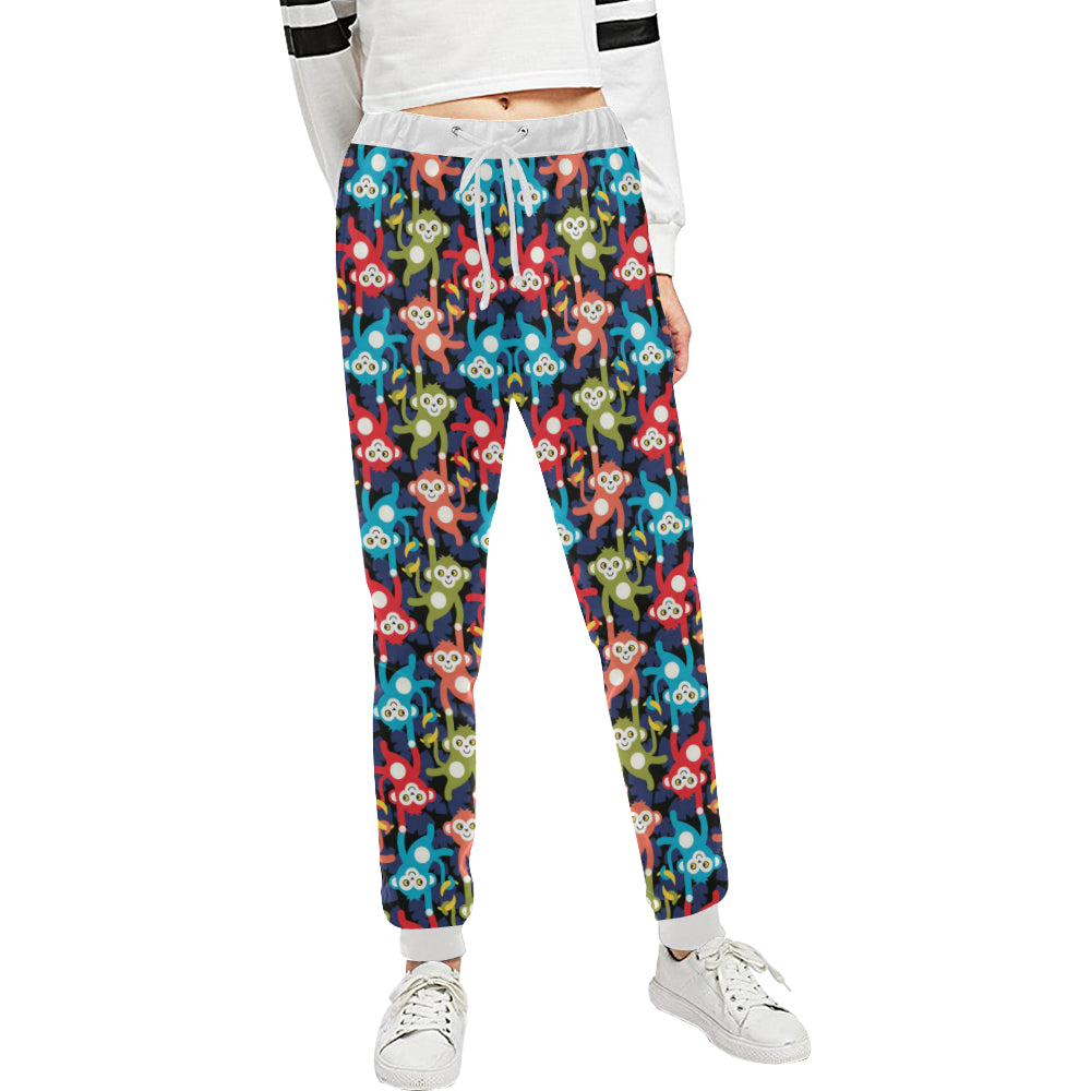 Monkey Colorful Design Themed Print Unisex Sweatpants