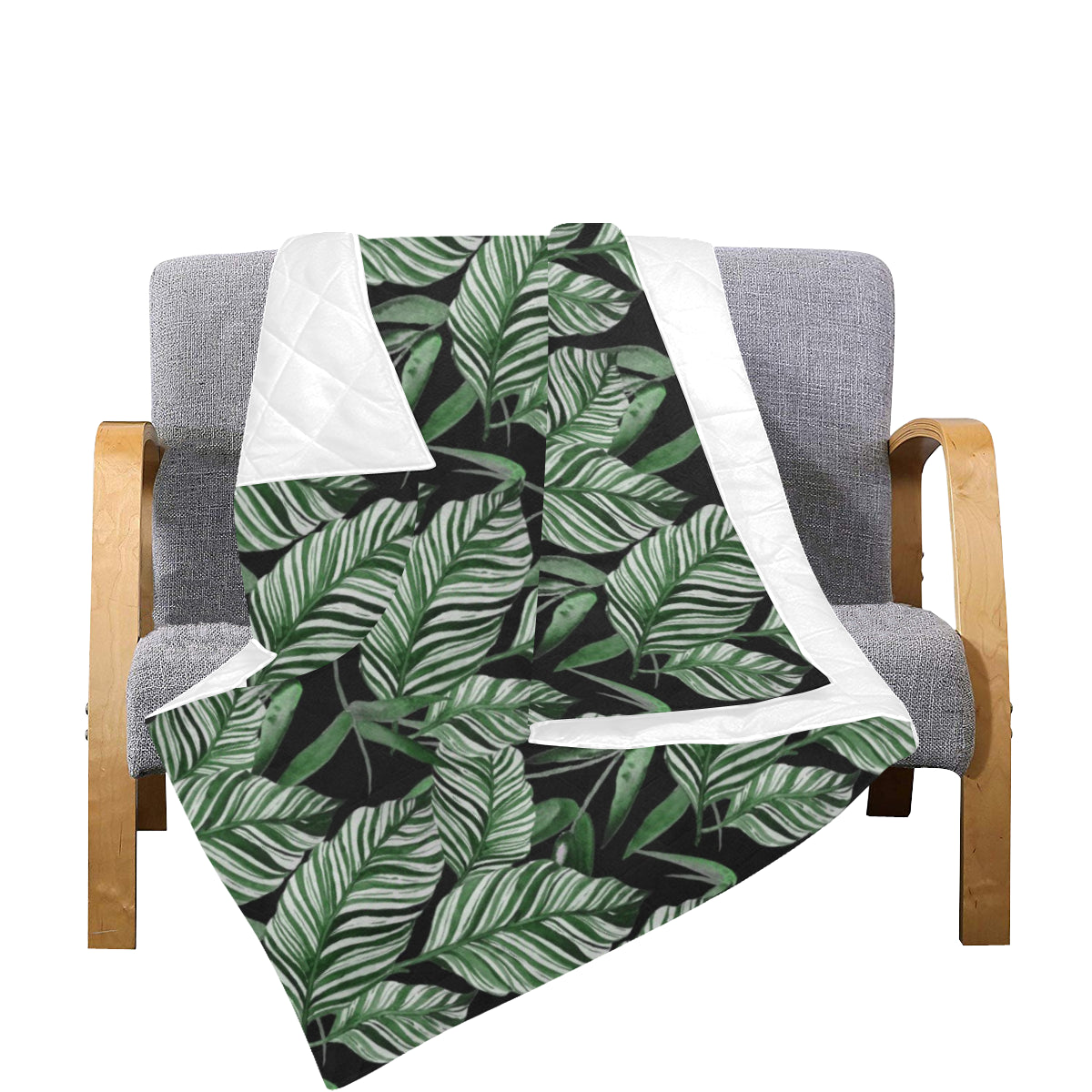 Palm Leaves Pattern Print Design PL09 Premium Quilt