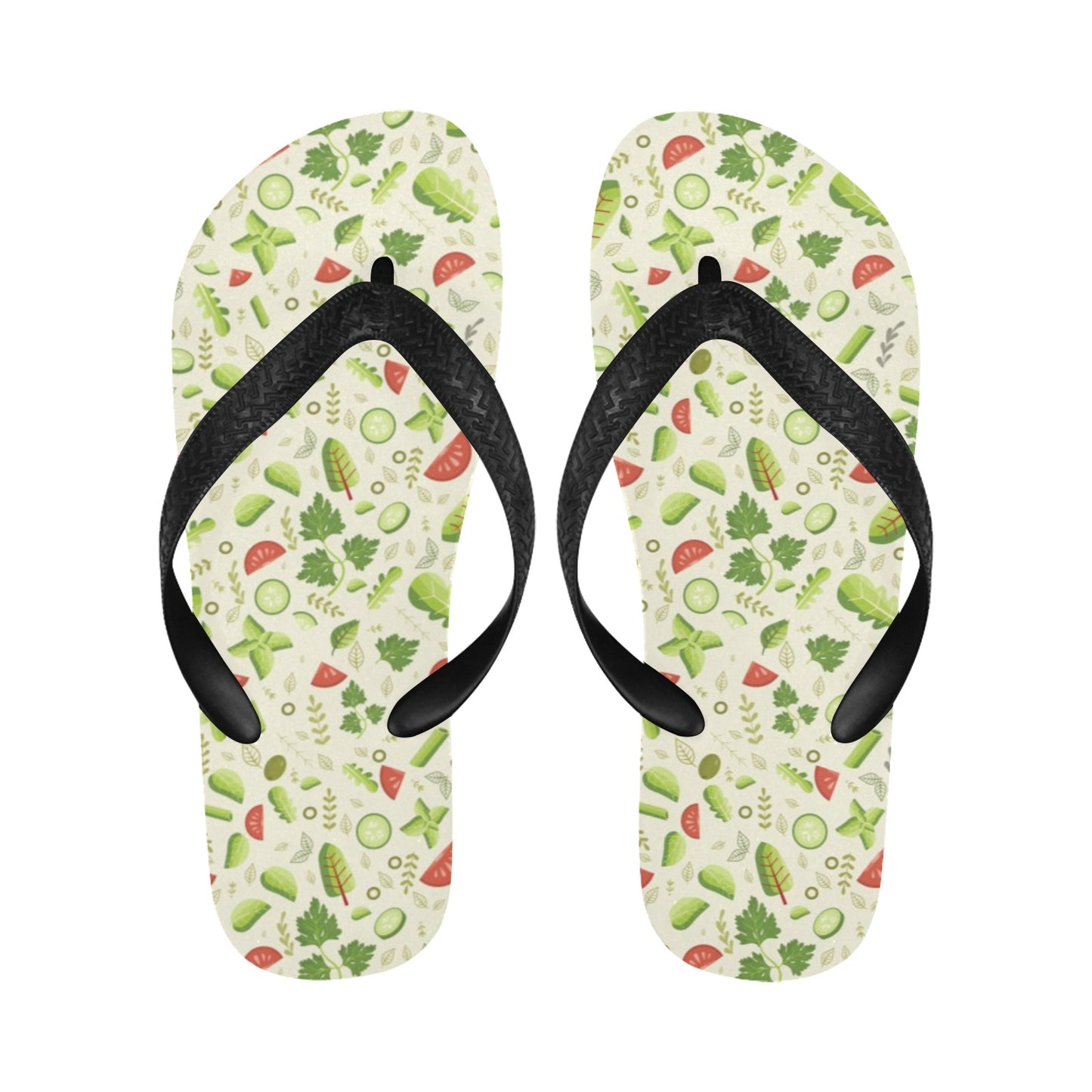 Salad Vegetable Print Design LKS302 Flip Flops