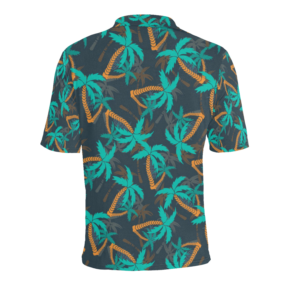 Palm Tree Pattern Print Design PT01 Men Polo Shirt