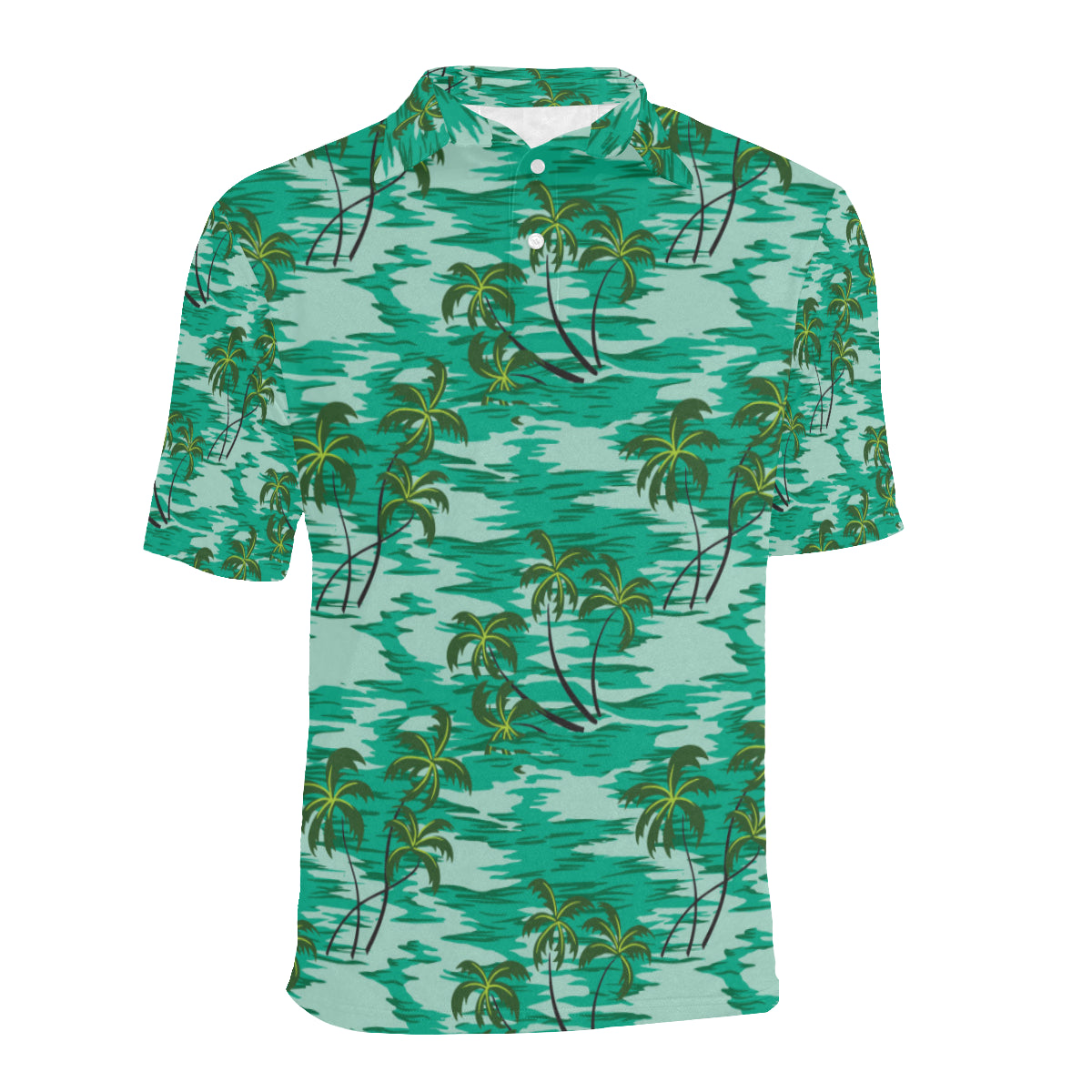 Palm Tree Pattern Print Design A01 Men Polo Shirt