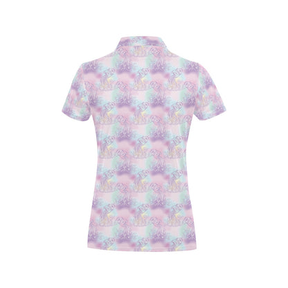 Aquarius Zodiac Pattern Print Design 01 Women's Polo Shirt