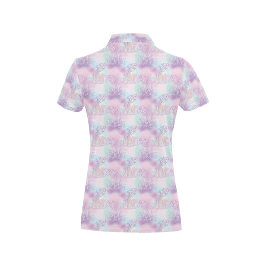 Aquarius Zodiac Pattern Print Design 01 Women's Polo Shirt