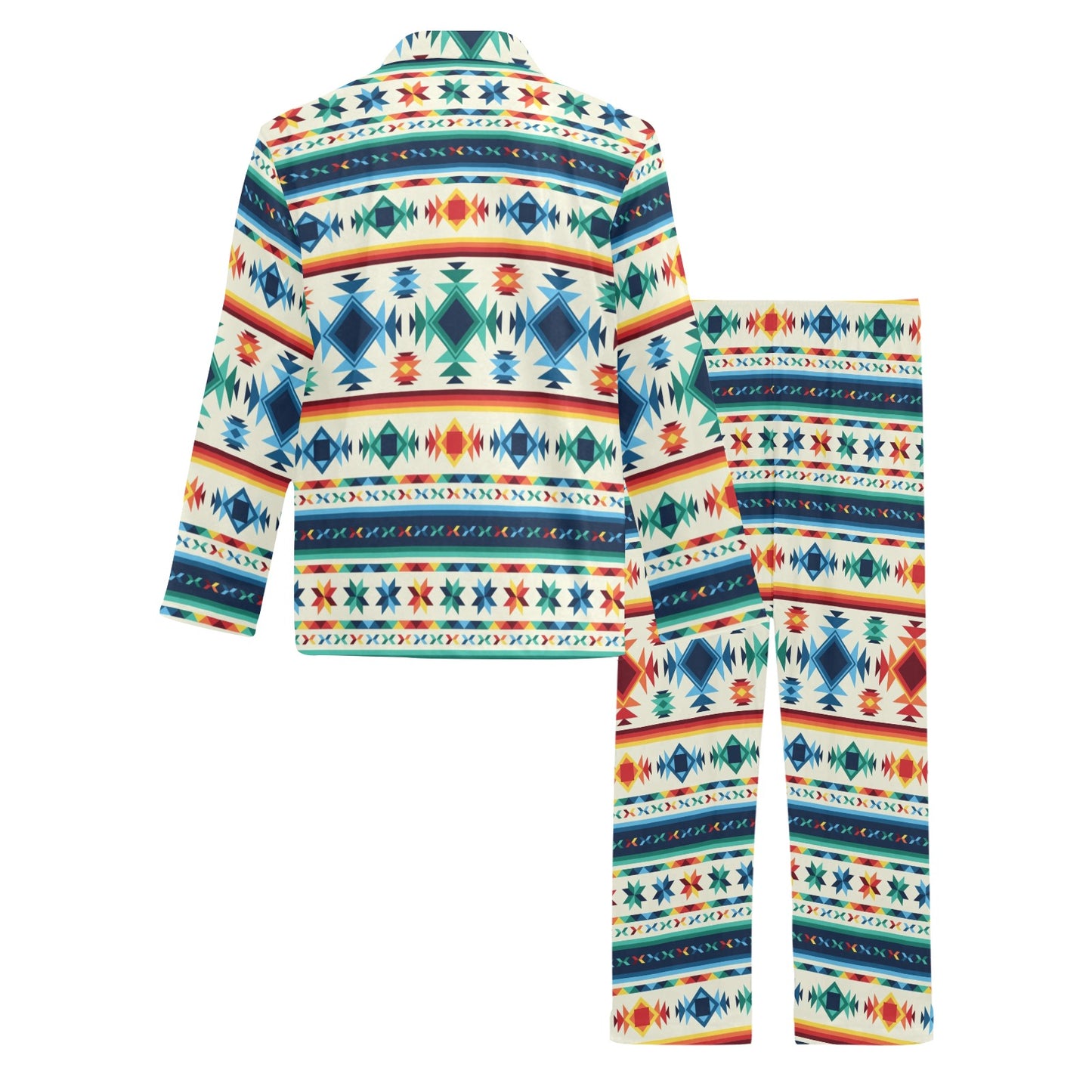 Aztec Pattern Print Design 02 Men's Long Pajama Set