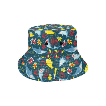 Scuba With Sharks Print Design LKS303 Unisex Bucket Hat