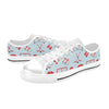 Hockey Red Equipment Print Design LKS305 Women's White Low Top Shoes