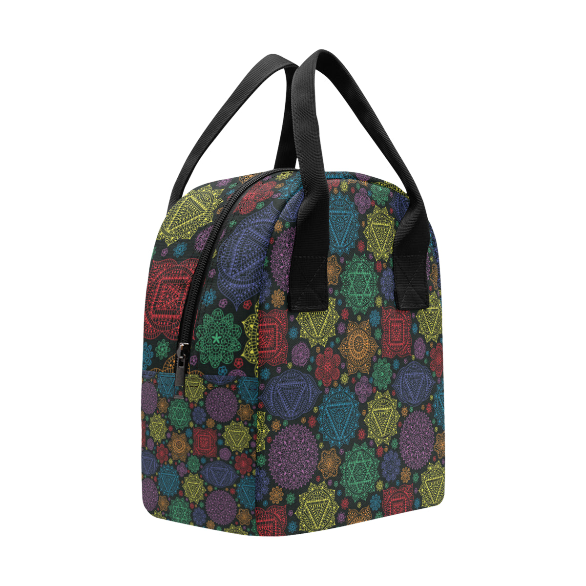 Chakra Mandala Print Pattern Insulated Lunch Bag