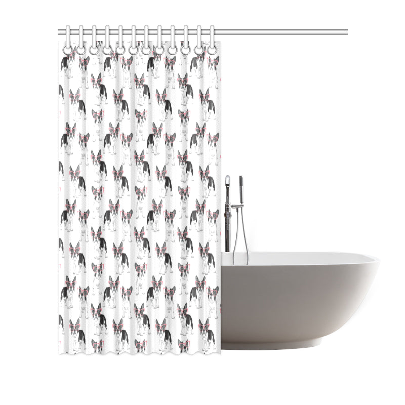Boston Terrier Pattern Print Design 03 Shower Curtain