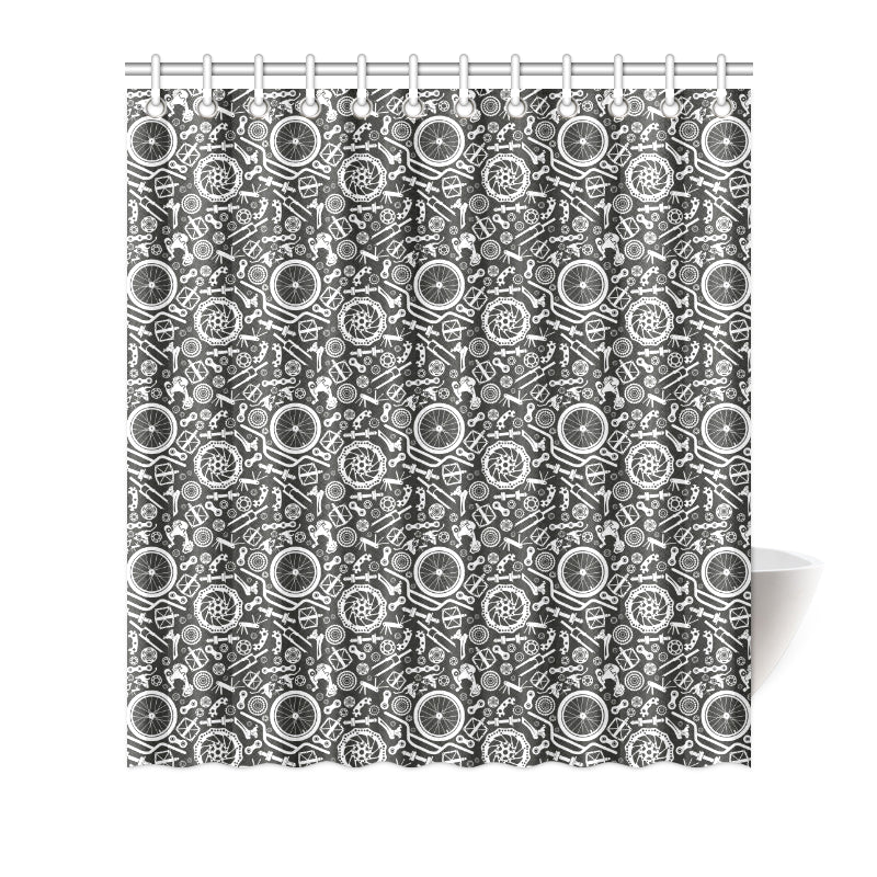 Bicycle Tools Pattern Print Design 02 Shower Curtain