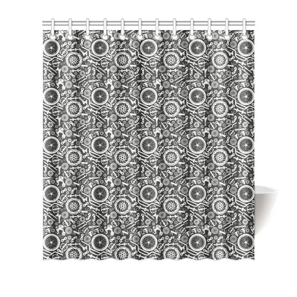 Bicycle Tools Pattern Print Design 02 Shower Curtain