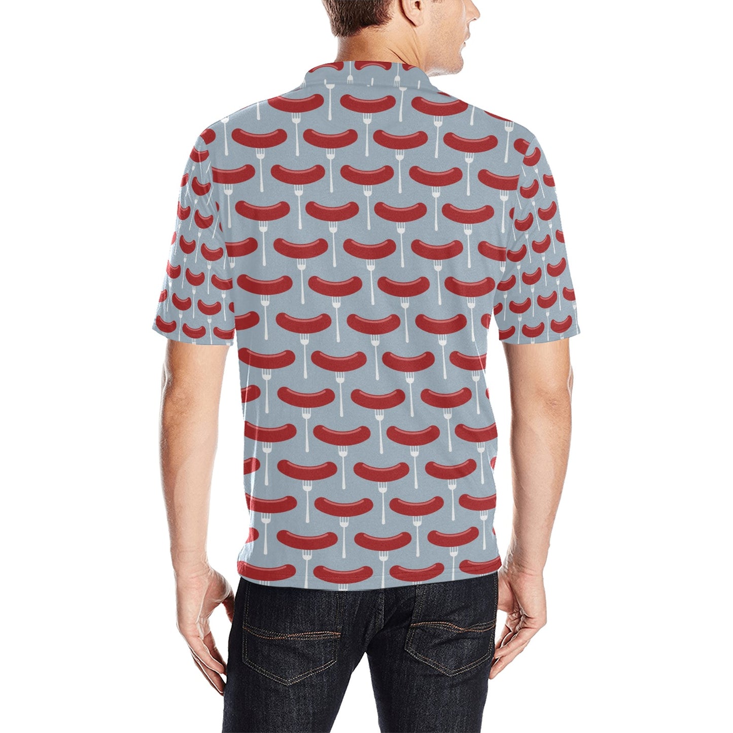 Sausage Print Design LKS301 Men Polo Shirt