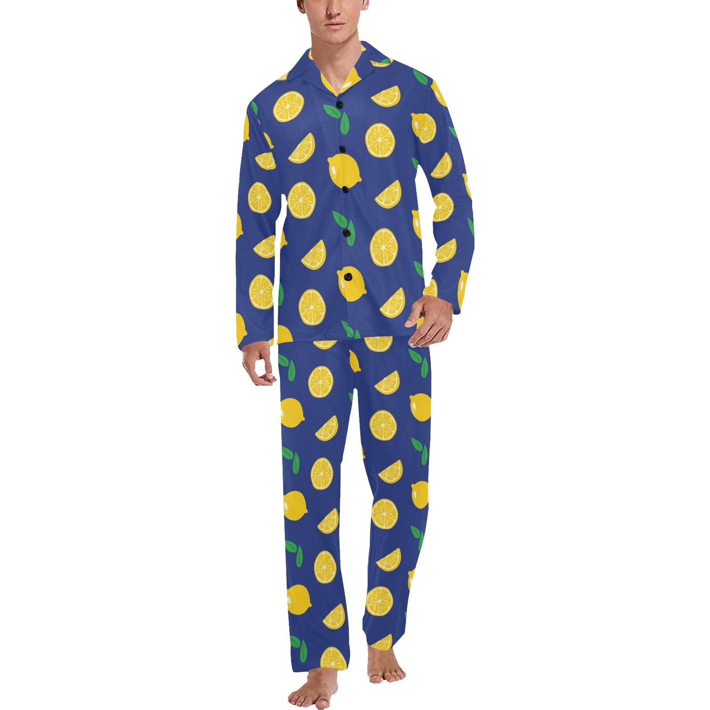 Citrus  Pattern Print Design 02 Men's Long Pajama Set