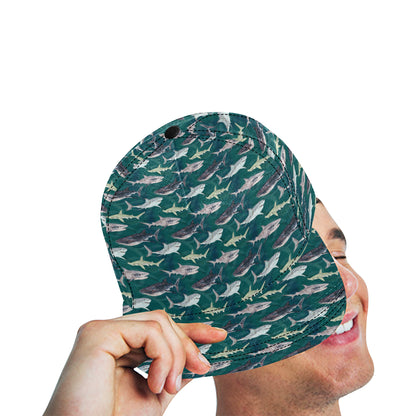 Shark Style Print Snapback Cap