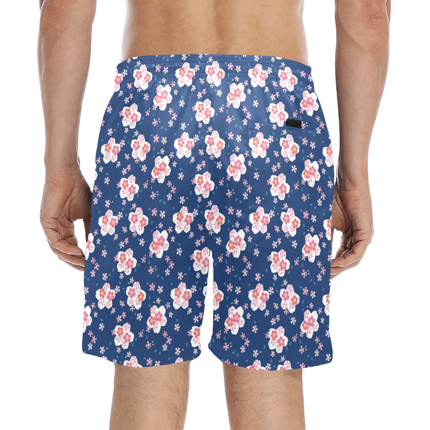 Sakura Print Design LKS306 Men's Swim Trunks Beach Shorts