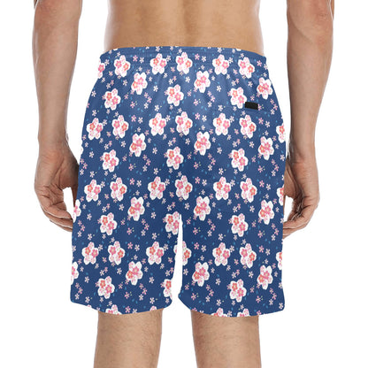 Sakura Print Design LKS306 Men's Swim Trunks Beach Shorts