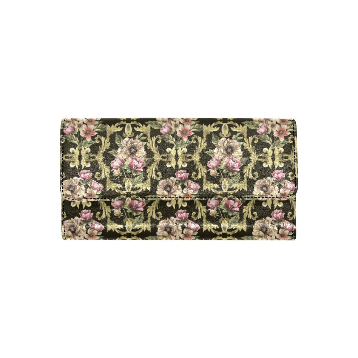 Baroque Pattern Print Design 02 Women's Trifold Wallet