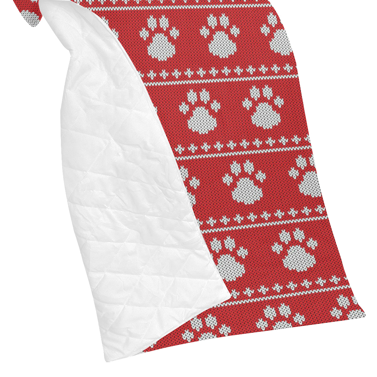 Knit Paw Pattern Print Design 03 Premium Quilt