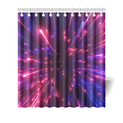 Celestial Purple Blue Neon Speed Light Shower Curtain