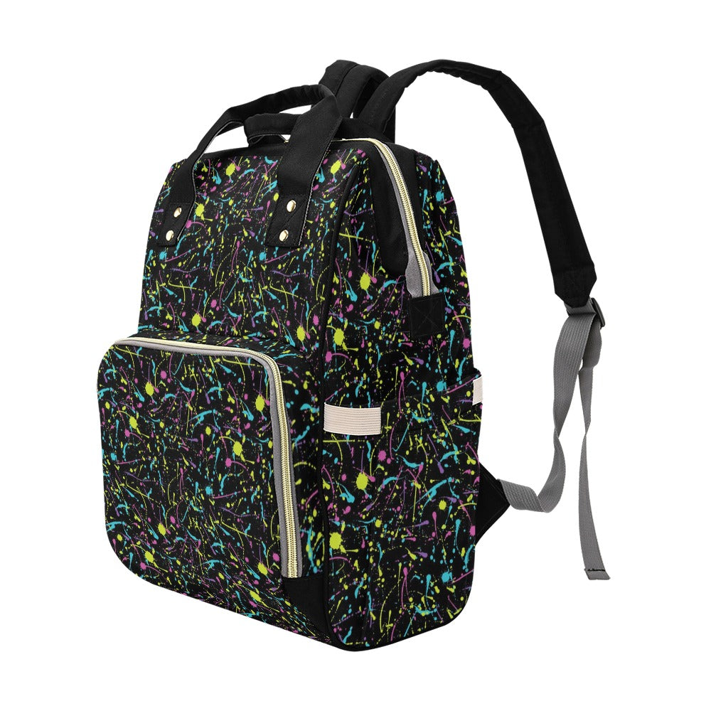 Splatter Multicolor Print Design LKS302 Diaper Bag Backpack