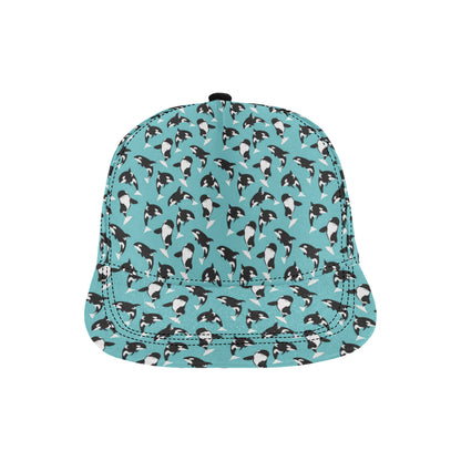 Whale Action Design Themed Print Snapback Cap