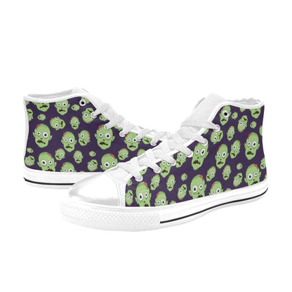 Zombie Print Design LKS303 Men's High Top Canvas Shoes