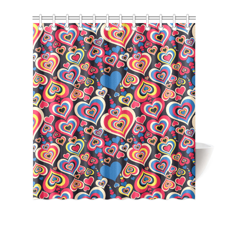 Heart Pattern Print Design HE08 Shower Curtain