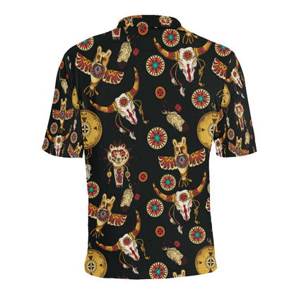 Native American Symbol Pattern Men Polo Shirt